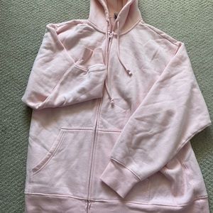 Light pink, oversized TNA zip up hoodie